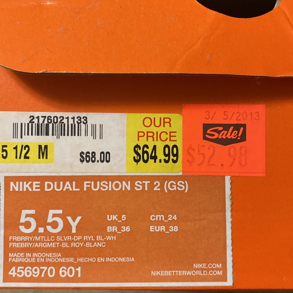 Nike Kids Pink and Blue Lace-Up Sneakers - Picture 4 of 4